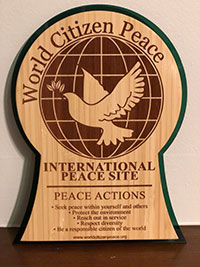 Peace Site placque