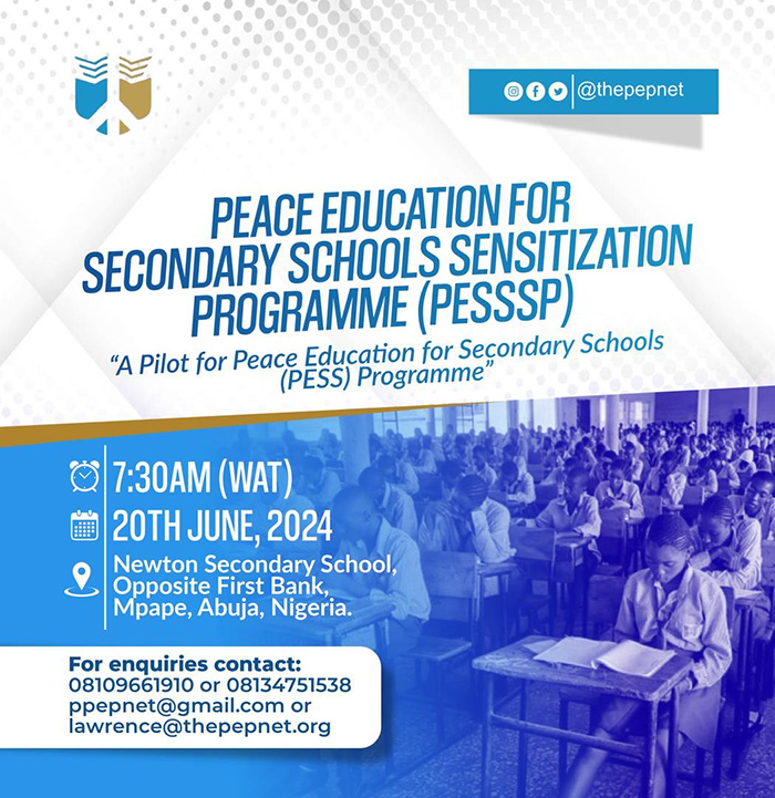 Peace Education for Secondary School Sensitization Programme