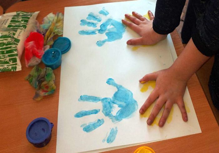 Finger painting with palms