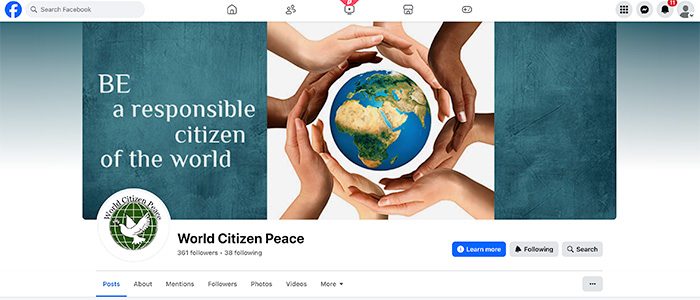 Visit World Citizen Peace on Facebook